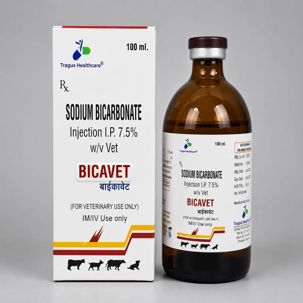 Sodium Bicarbonate 7.5% / Bicavet - 100 Ml - Ingredients: Chemicals
