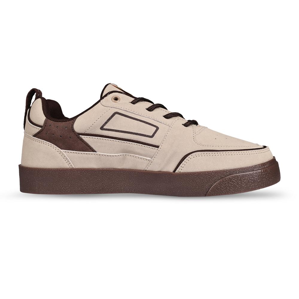 Beige Color Casual Sneaker - Feature: Lace-Up