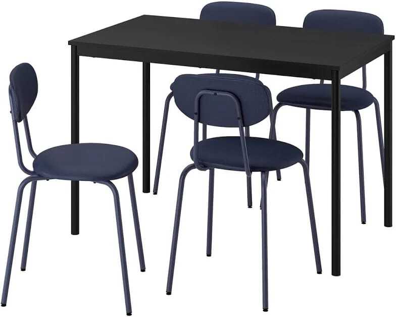 Black Table And 4 Chair