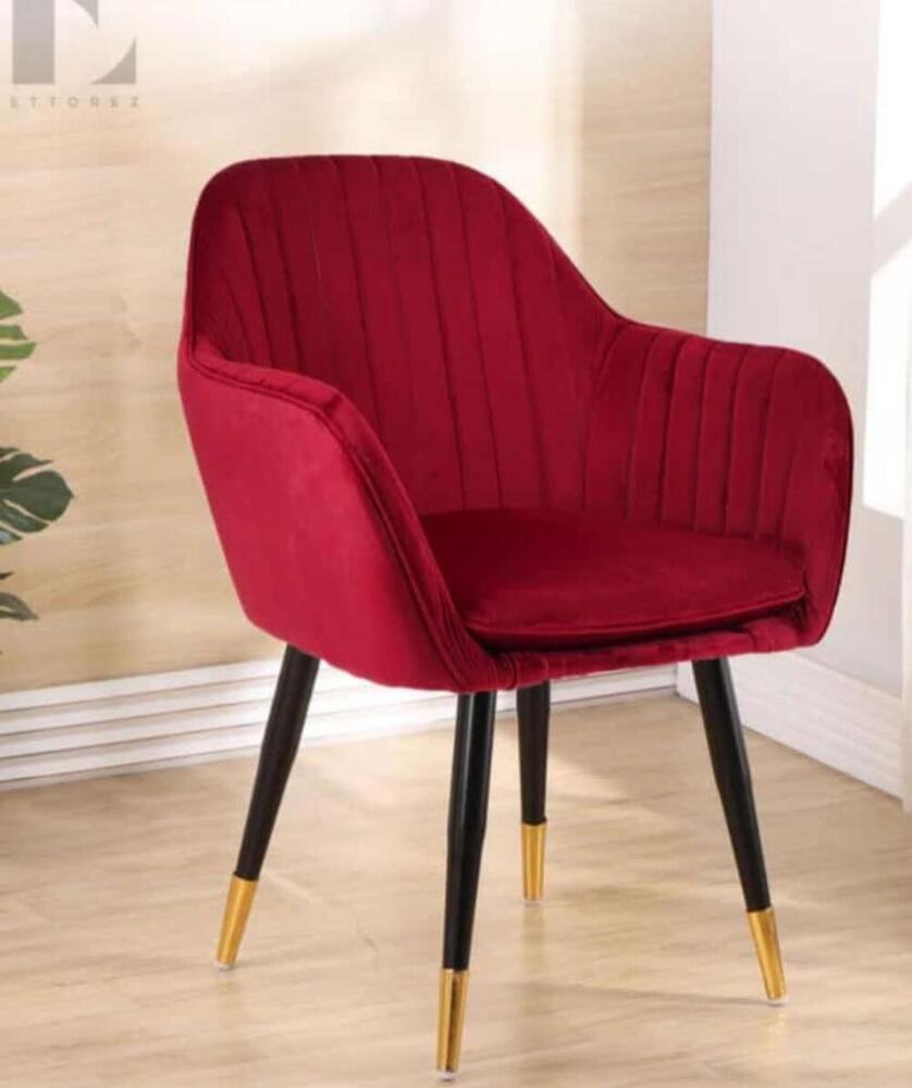 Red Velvet Accent Chair