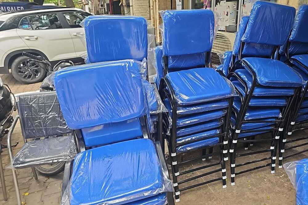 Blue Padded Stackable Chair