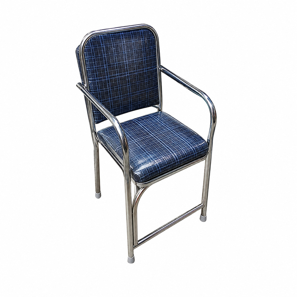 Chrome Frame Visitor Chair - Height: Approximately 34-36 Inches