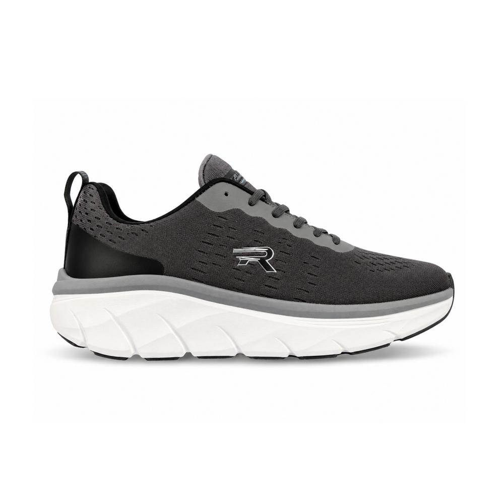 Elevate Men'S D-Grey Running Shoes - Color: Grey/Black With White Sole