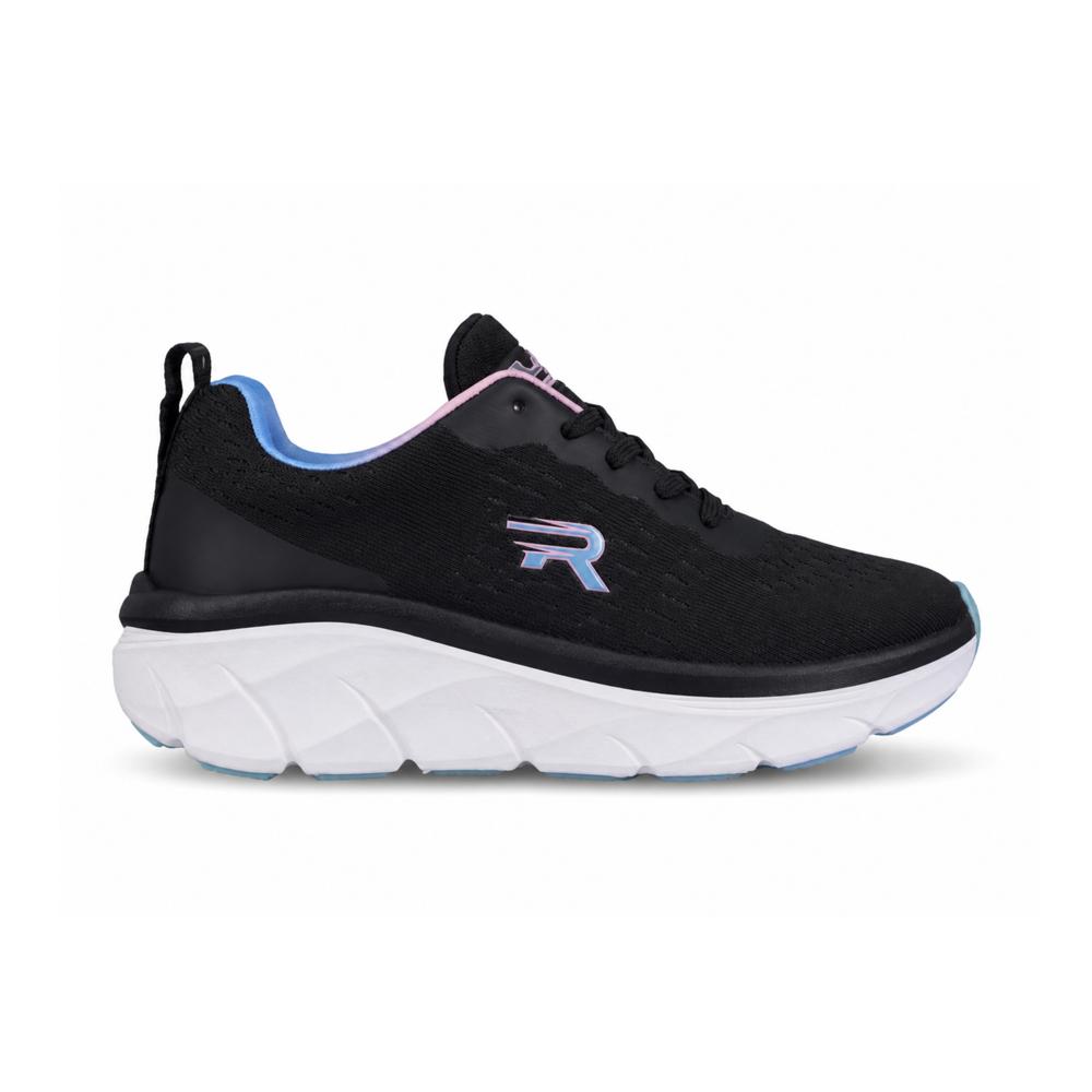 Mens Comfort Sports Shoes - Color: Black With Blue Accents
