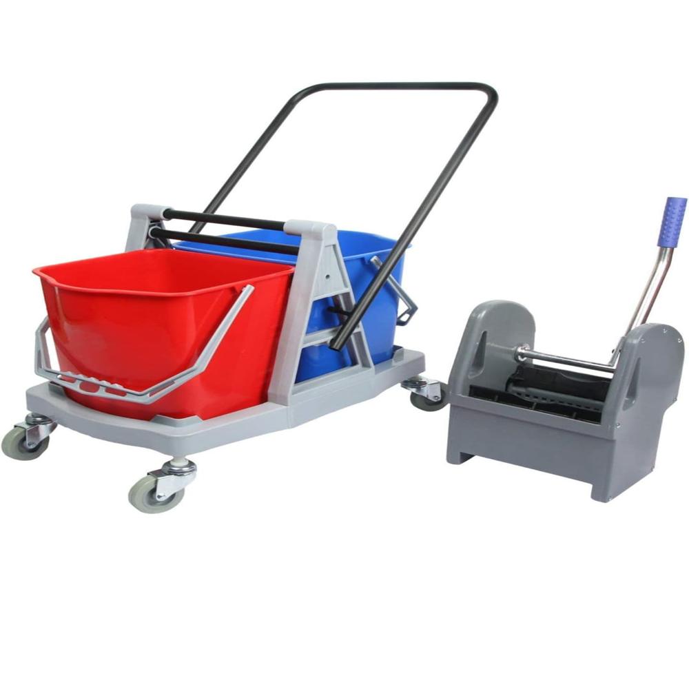 ABS Mopping Double Bucket Wringer Trolley