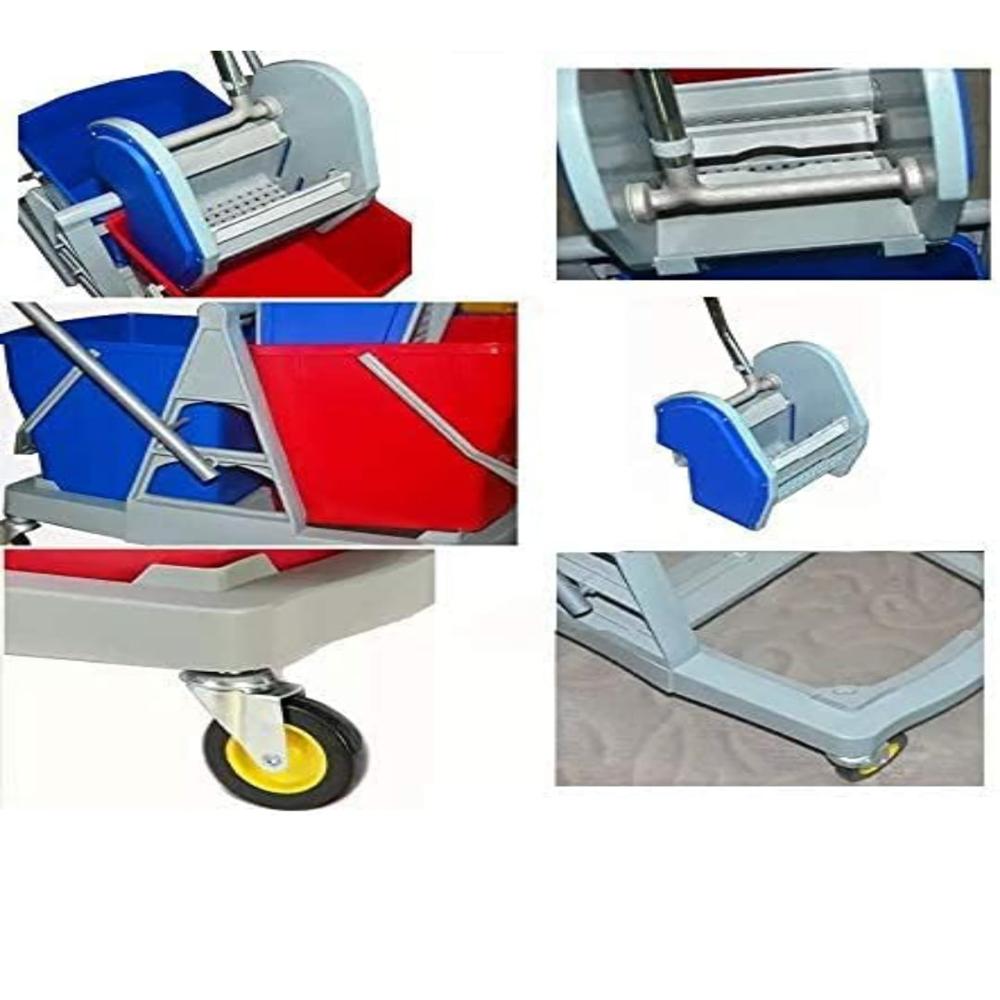 ABS Mopping Double Bucket Wringer Trolley