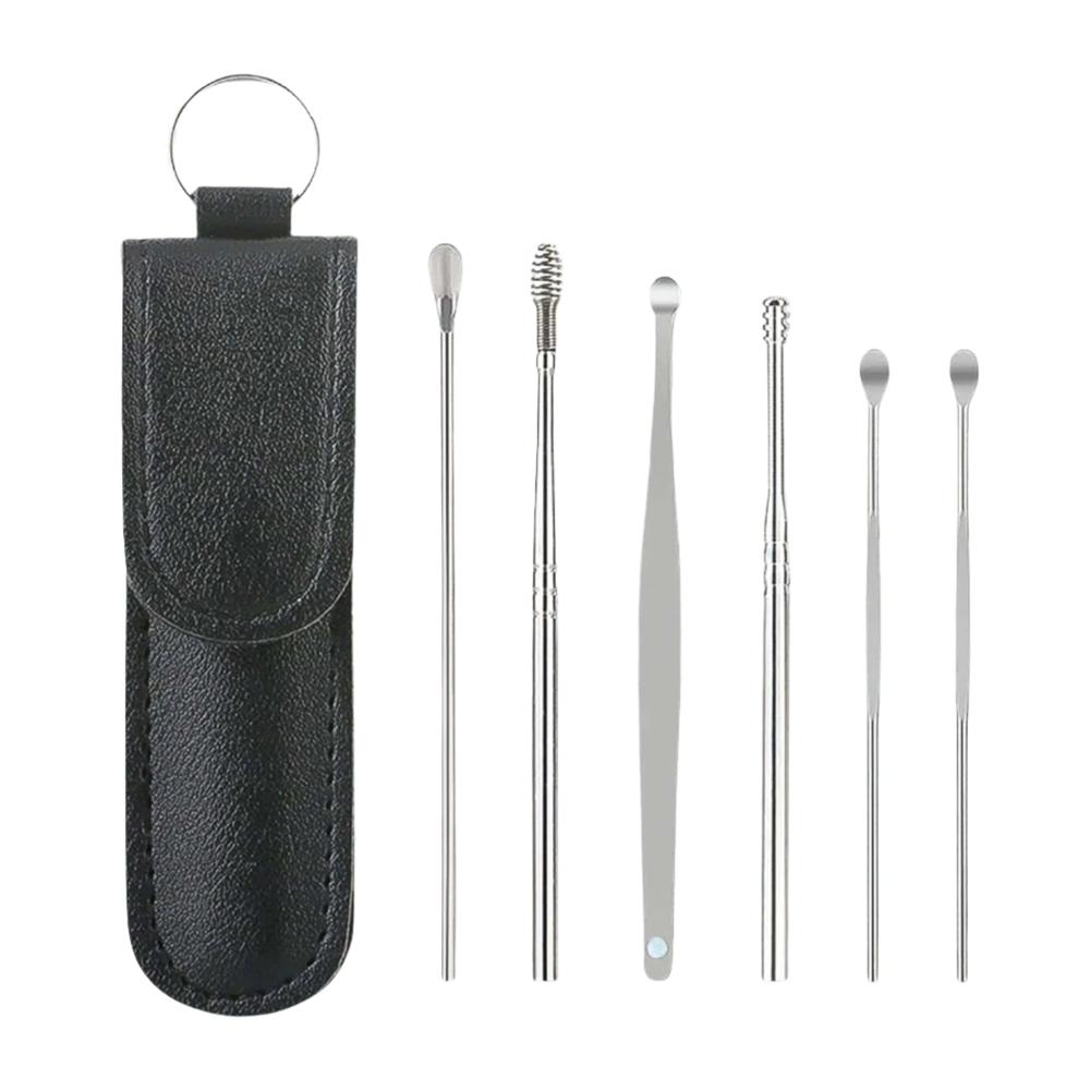 6-In-1 Ear Wax Cleaner- Resuable Ear Cleaning Tools Leather Pouch - Age Group: As Per Product Requirement