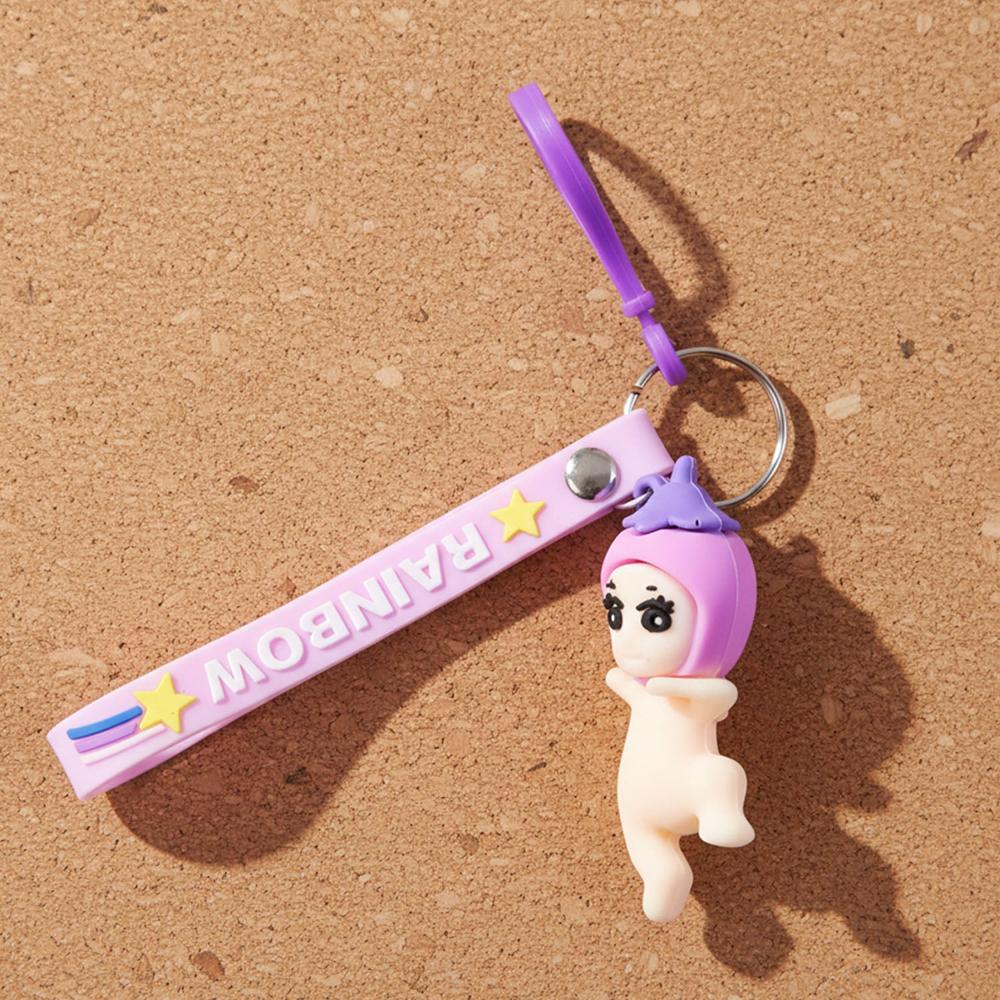 Cute Baby Doll Cartoon Silicone Keychain (1 Pc) - Material: As Per Product Requirement