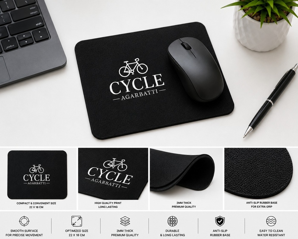 Black Customized Printed Mouse Pad