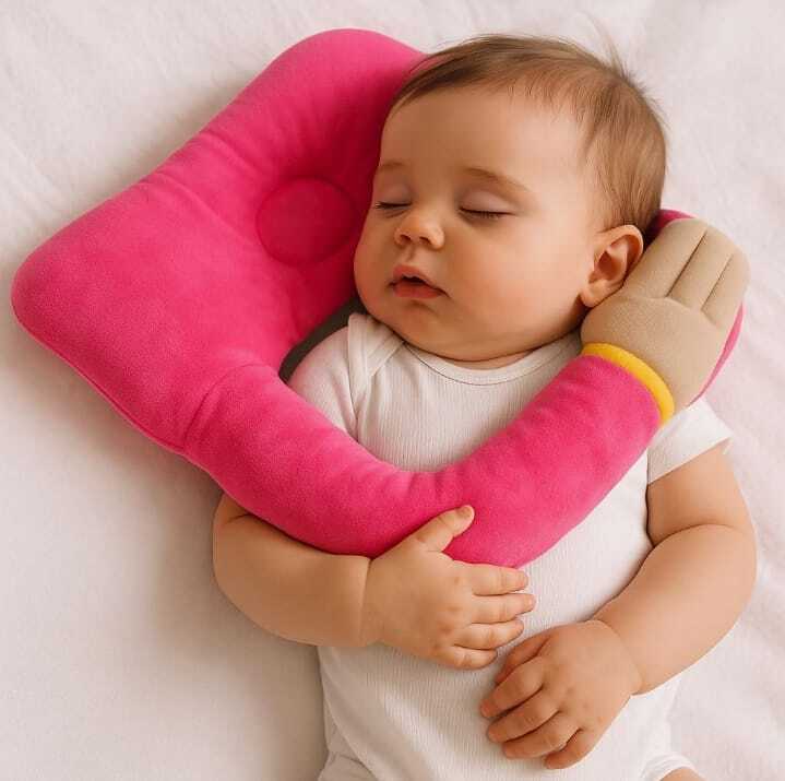 Pink Hugging Arm Anti-Flat Head Baby Pillow