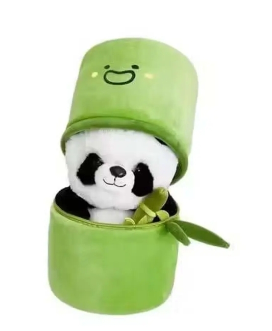 Panda In Bamboo Canister Plush Toy