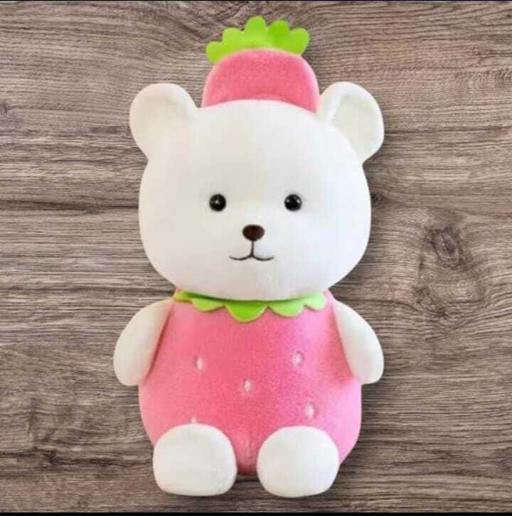 Strawberry Costume White Bear Plush Soft Toy