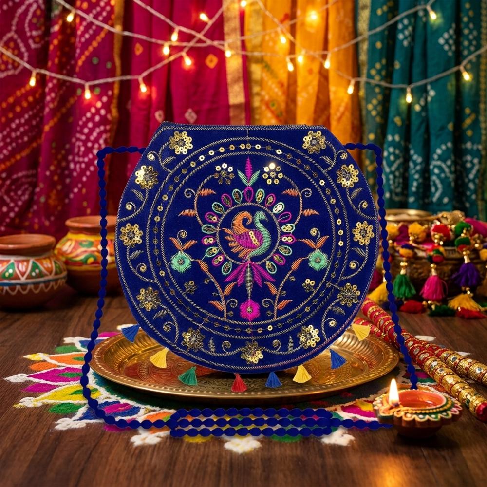 Traditional Embroidered Shoulder Purse for Women