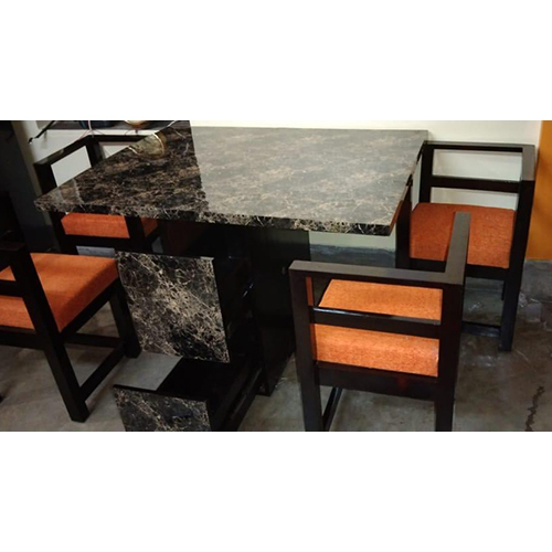 Sunmica Top Mahogany Table With 4 pcs Chair