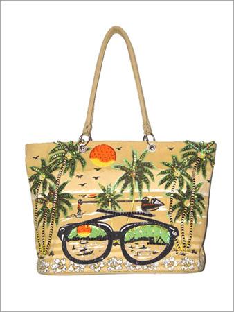 प्रिंटेड कॉटन बिच बैग