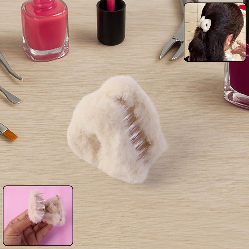 Hair Claw Clips, Plastic Fluffy Hair Claw Hair (1 Pc), Hair Accessories - Application: As Per Product Requirement