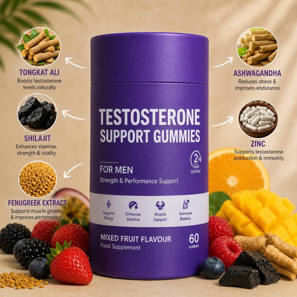 Testosterone Support Gummies for Men Strength & Performance Support
