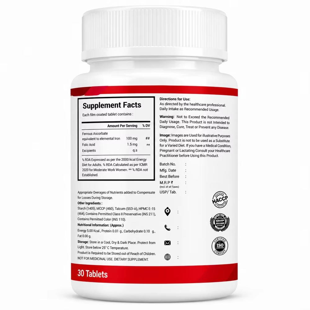 Ferrous Ascorbate & Folic Acid Tablets