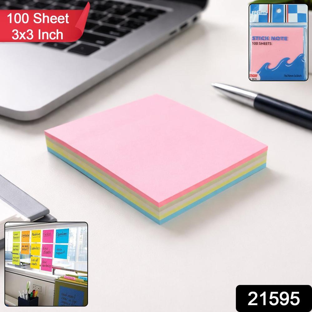 Sticky Note With 100 Sheets For Quick Notes (3X3 Inch) - Application: As Per Product Requirement