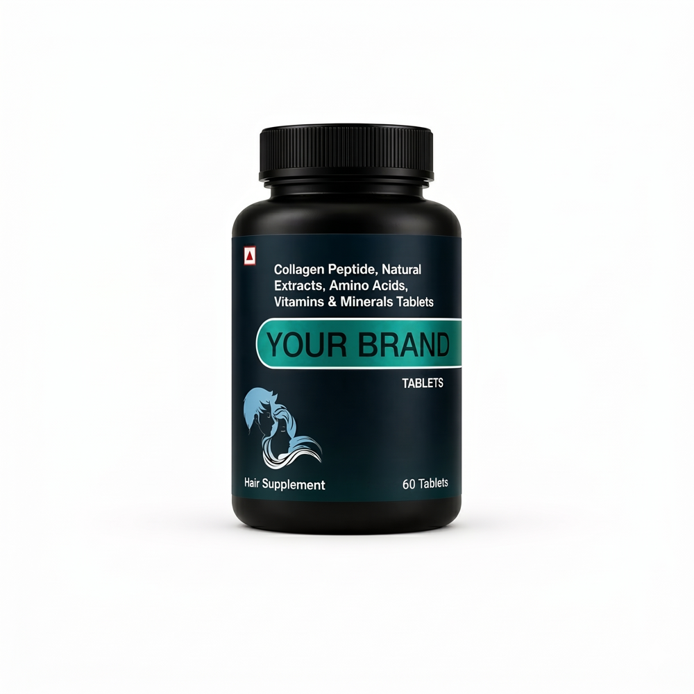 Hair Growth Supplement Tablets with Collagen Peptides, Biotin & Amino Acids
