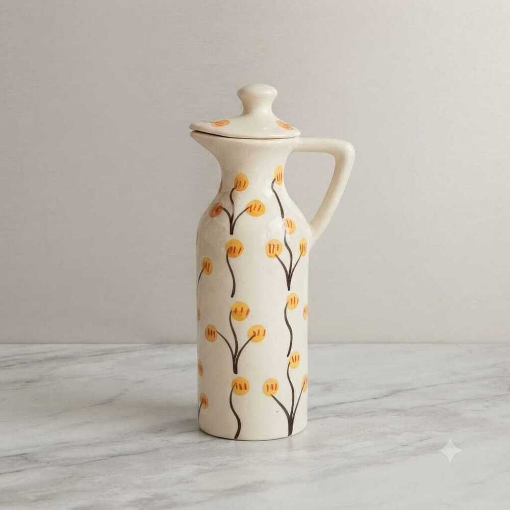 Ceramic Printed Oil Bottle