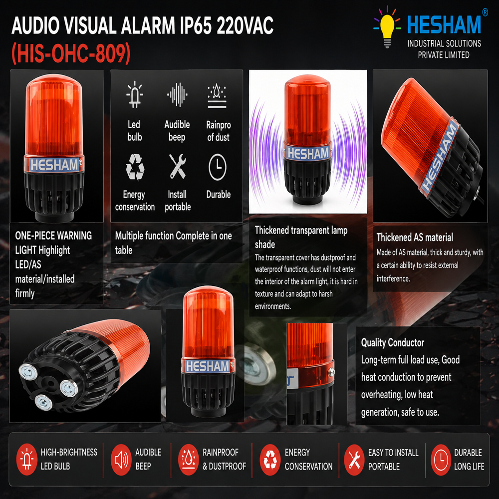 AUDIO VISUAL ALARM IP65 220VAC (HIS-OHC-809)