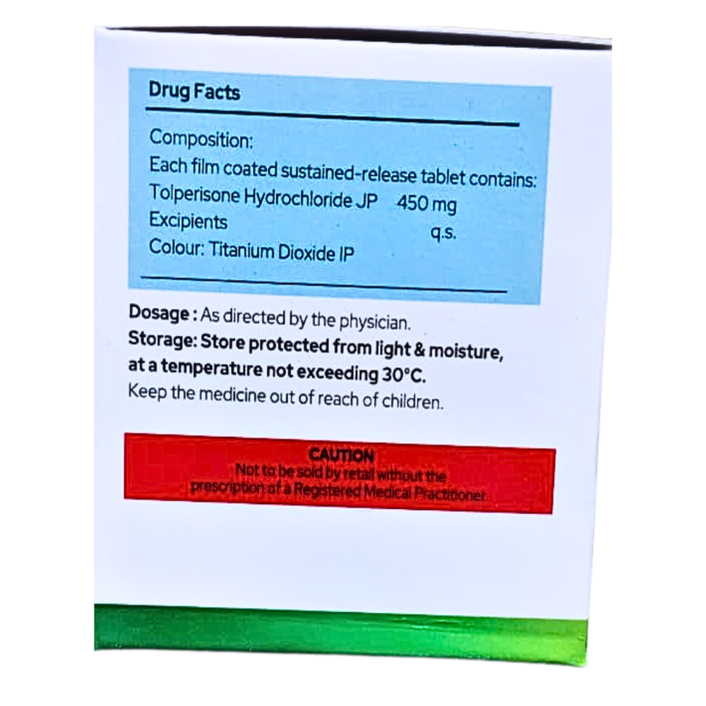 Tolperisone Hydrochloride Sustained Release Tablets 450 mg