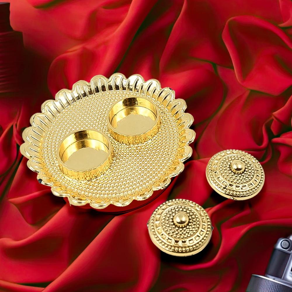Round Shape Special Puja Thali, Kumkum Thali Holder (1 Pc / Big) - Application: As Per Product Requirement