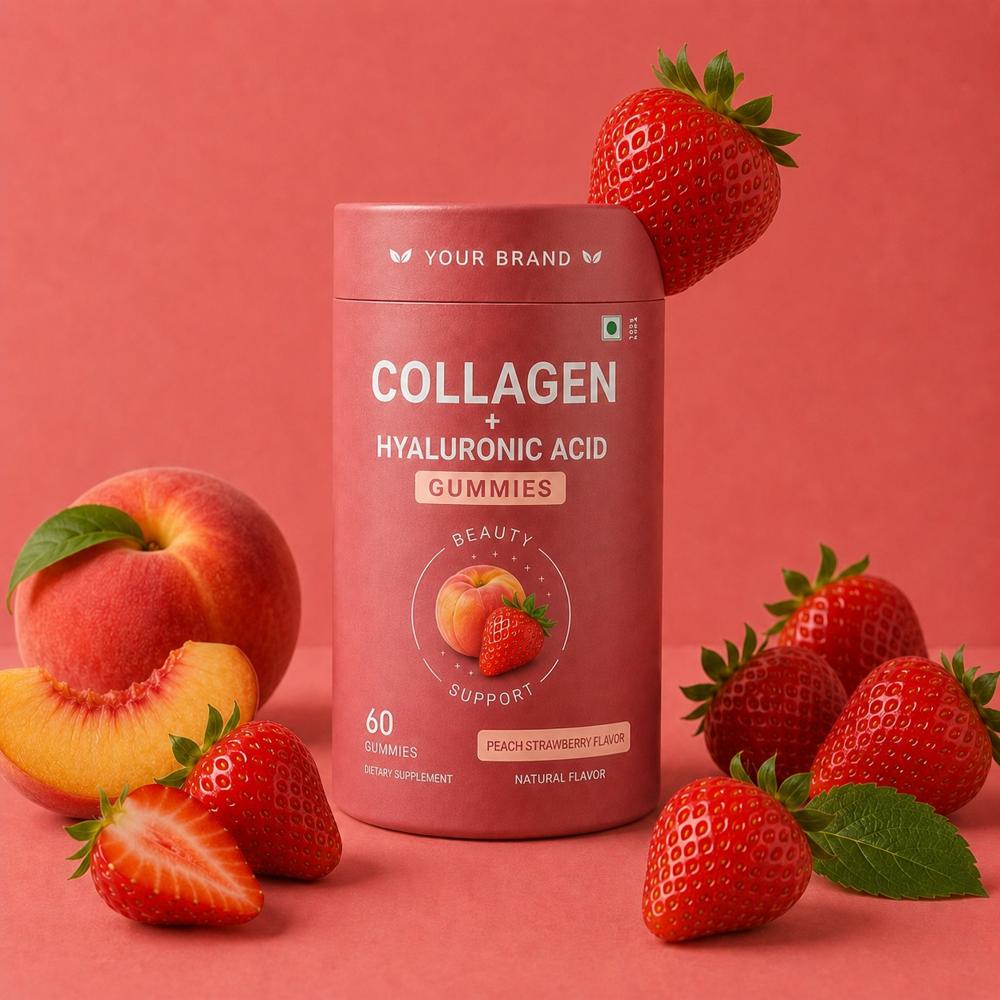 Collagen + Hyaluronic Acid Gummies for Skin Hydration & Beauty Support