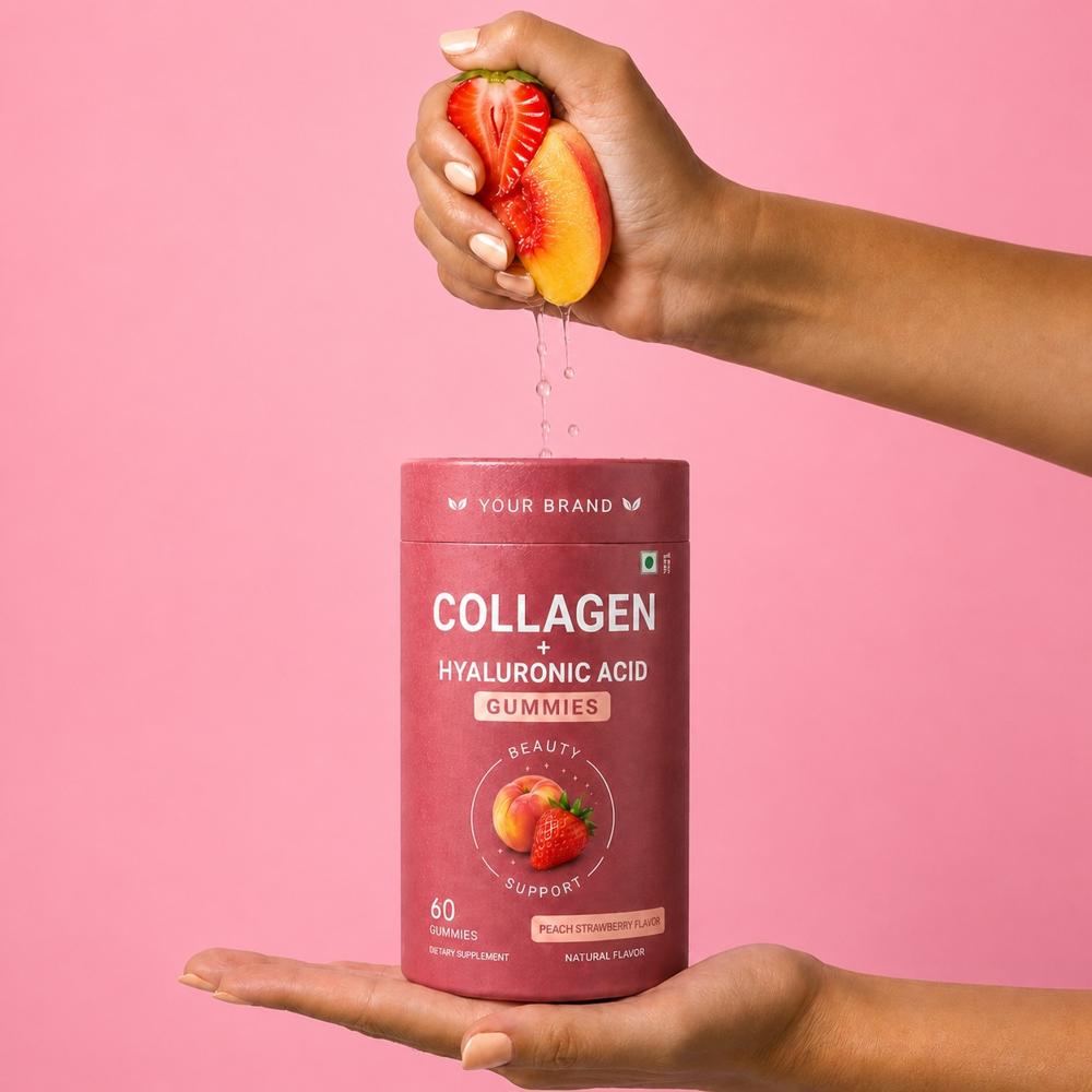 Collagen + Hyaluronic Acid Gummies for Skin Hydration & Beauty Support