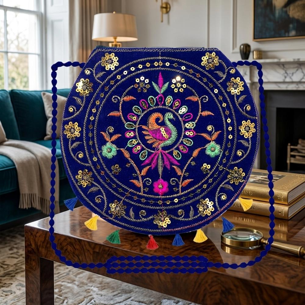 Handcrafted Embroidery Sling Purse for Girls