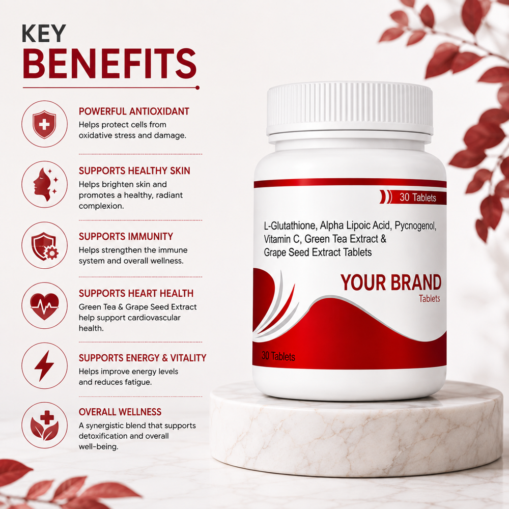 L- Glutathione, ALA, Grape Seed Extract Tablet