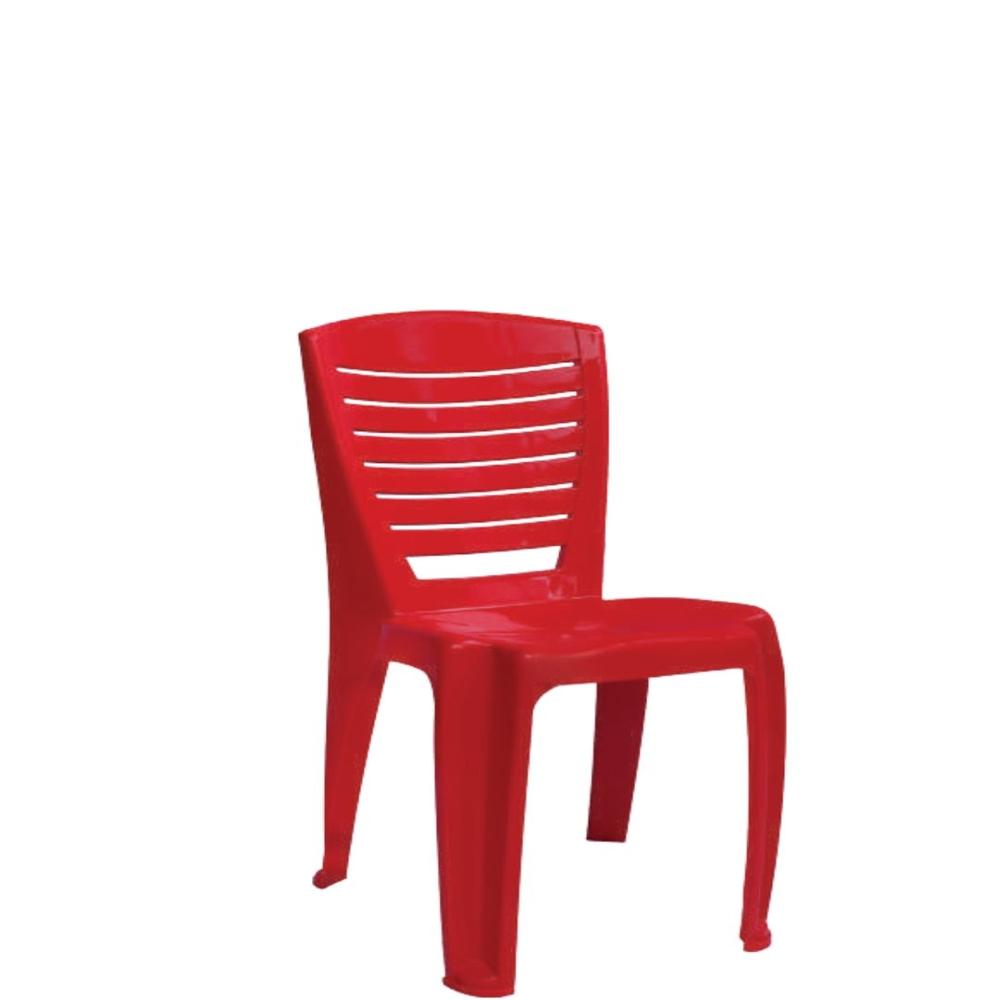 Plastic Armless Chair - Color: Rad