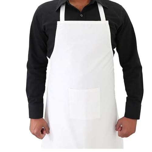 Polycotton Bib Chef Apron - Color: White