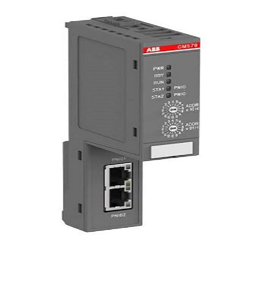 ABB CM579-ETHCAT Communication Module (1SAP170902R0101) | EtherCAT Master protocol coupler, 2x RJ45 interfaces, AC500 PLC platform integration, real-time deterministic synchronization, industrial network automation