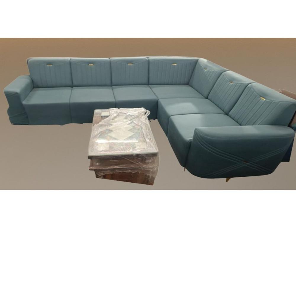 Soft Fabric L Corner Sofa Set - Artwork: Machine Made