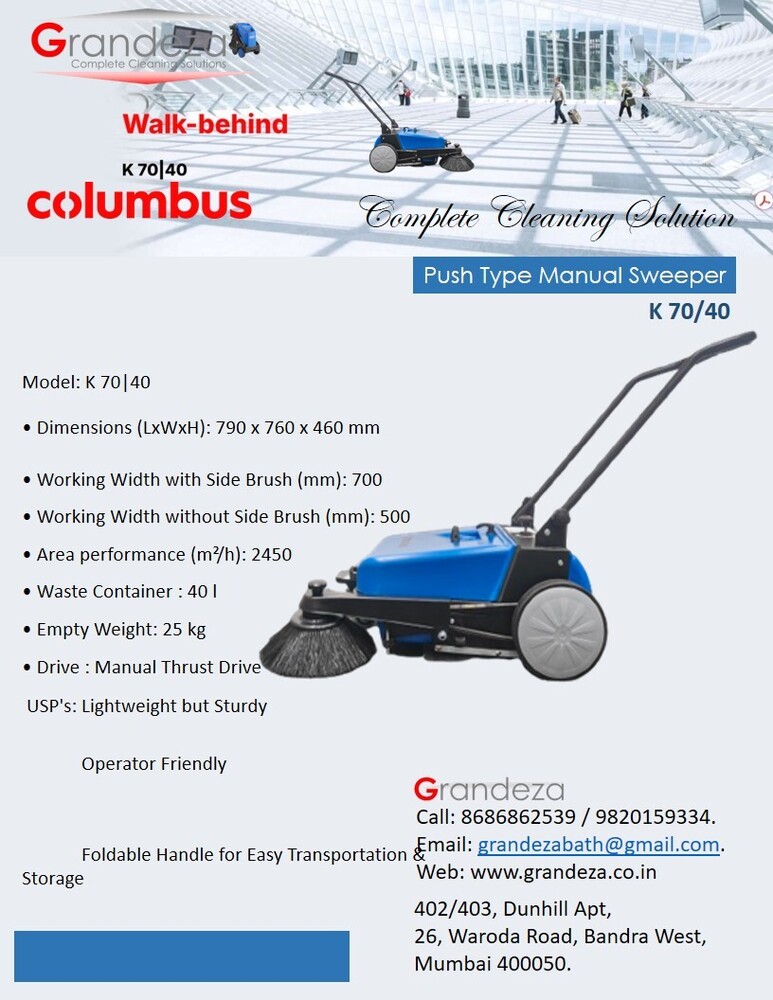 COLUMBUS Push Type Battery Sweeper KS 50 BM 40
