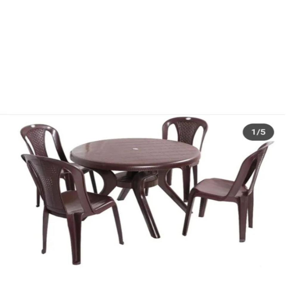 Plastic Round Table - Color: Coffee