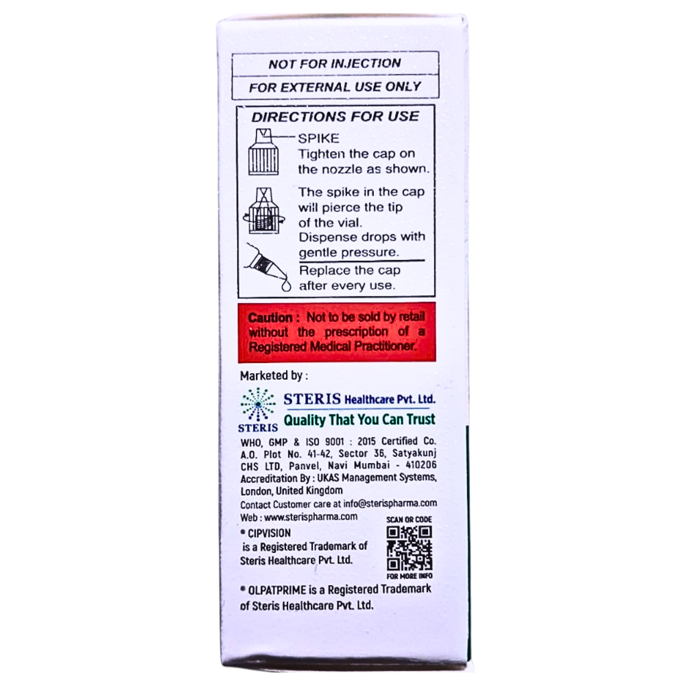 Olopatadine Hydrochloride Ophthalmic Solution IP 0.1% W/V