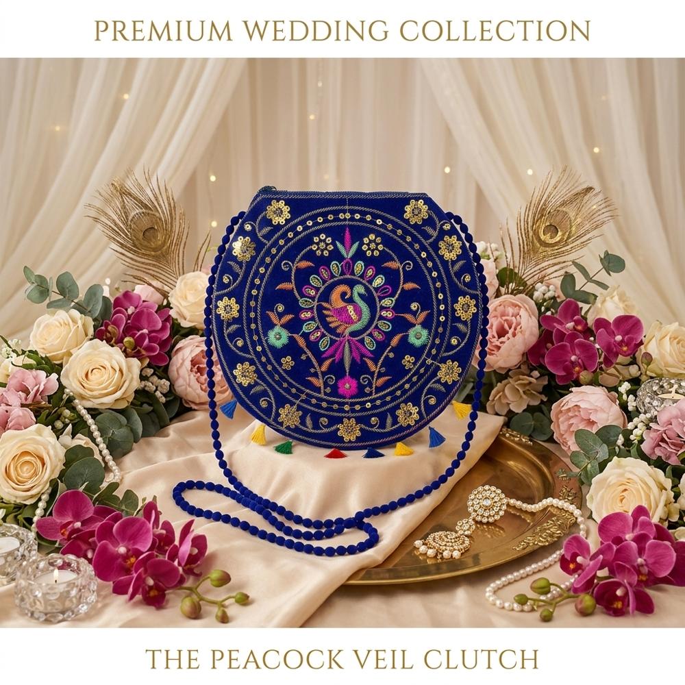 Women Peacock Design Sling Bag for Festive Occasion