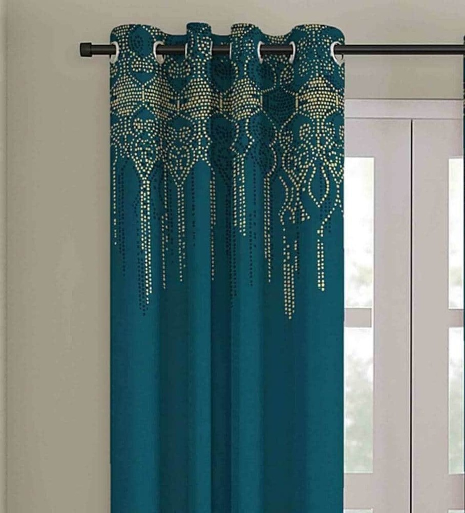 Teal Cotton Door Curtain