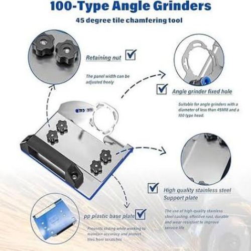Angle Grinder Chamfer Plate - Color: Silver