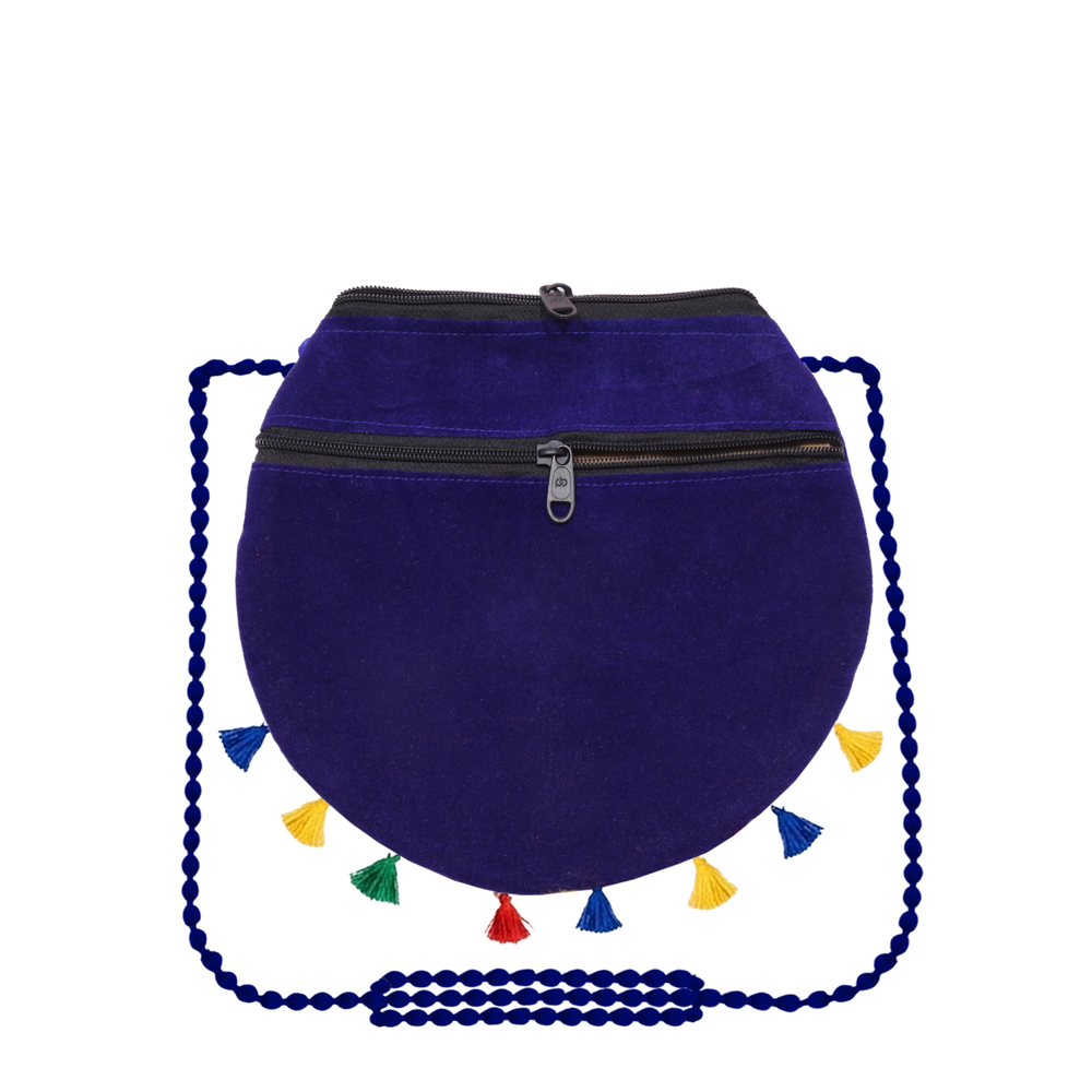 Traditional Embroidery Sling Bag For Girls & Women - Color: Blue