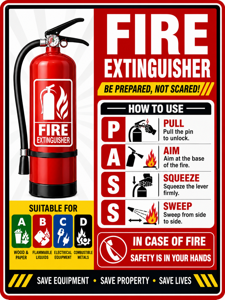 SAFETY SIGNAGE - FIRE EXTINGUSHER BOARD