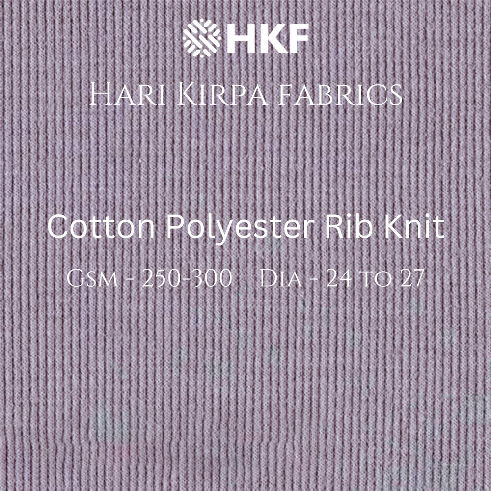 300GSM Cotton Polyester Rib Knit Fabric