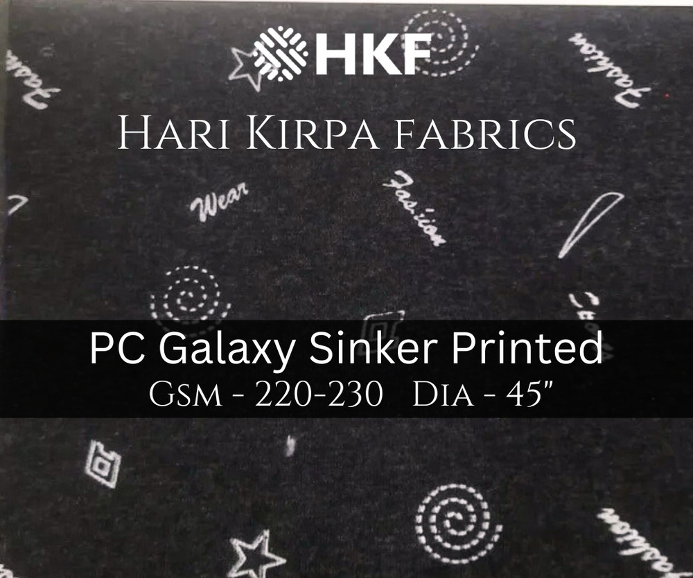 230Gsm Pc Galaxy Sinker Printed Fabric - Design: Galaxy-Themed Motifs