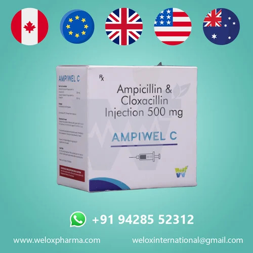 Ampiwel C Ampicillin & Cloxacillin Injection 500 mg