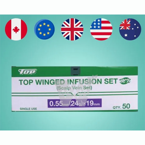 Top Winged Infusion Set (Scalp Vein Set) 24G - Pack of 50