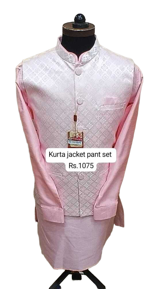 Men Pink Kurta Set
