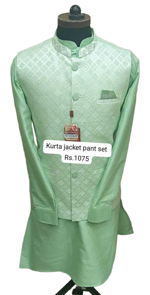 Mint Green Kurta Jacket Pant Set